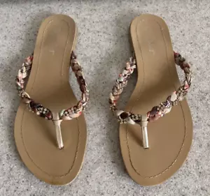 Damen Sandalen, Zehensandale, Flip Flops, Farbe hellbraun Größe 38 Marke Juliet - Bild 1 von 9