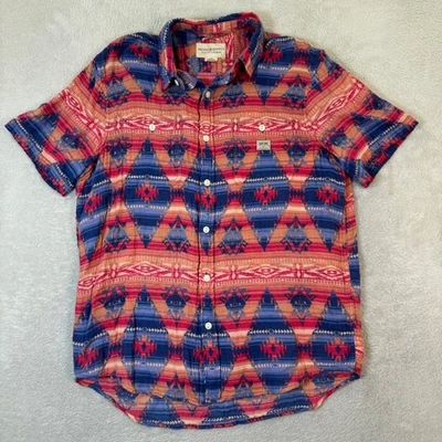 Camisa Denim Supply Ralph Lauren Para Hombres Grande Navajo Azteca Manga Corta Abotonada Foto 1 de 4