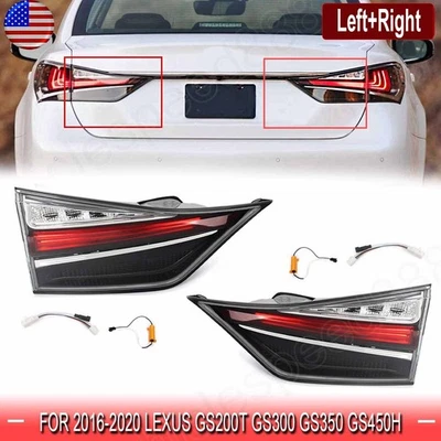 Pair For 2016-2020 Lexus GS350 GS300 Rear Inner LED Tail Light Lamp Assembly New - Image 1 of 4