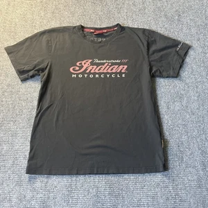 Indian Motorcycle Mens shirt Large Black Motor Car Short sleeve crew neck Logo - Picture 1 of 8