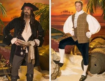 Simplicity 4923 Men's Sz 30-48 Frock Coat Pirate Vest Shirt Pants 1800's Pattern - Image 1 of 4
