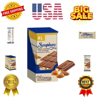 SYMPHONY Chocolate Almond Toffee XL, Candy Bars, 4.25 oz 16 Pieces, 12 Count - Image 1 of 4