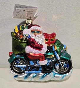 Christopher Radko 1997 Harley Davidson Free Wheelin' Santa Ornament - Bild 1 von 7