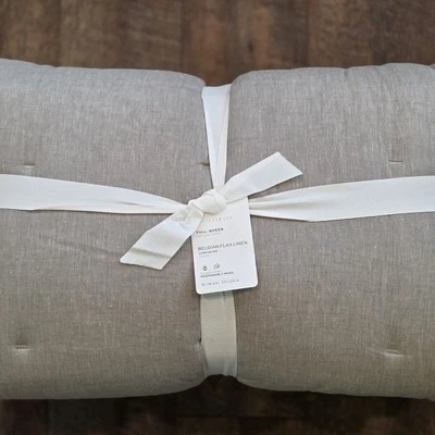 Pottery Barn Belgian Flax Linen Comforter Full Queen Eucalyptus New - Image 1 of 4