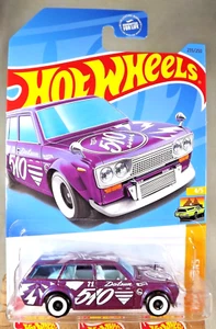 2023 Hot Wheels #235 HW Wagons 4/5 DATSUN BLUEBIRD WAGON 510 Purple w/White Rim - Picture 1 of 5
