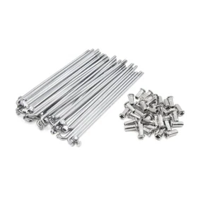 10pcs Bicycle Stainless Steel Spokes Polished Silver 240mm to 305mm With Nipples - Picture 1 of 31