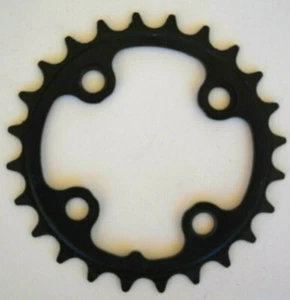 *NEW UNBRANDED 24T BLACK ALLOY 64mm BCD CHAINRING  4 BOLT TRIPLE CHAINWHEEL** - Imagen 1 de 2