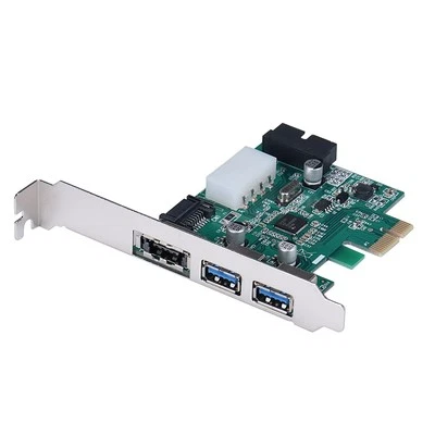 Power eSATA II & USB 3.0 HUB Combo PCI-E Card with Motherboard 20 pin Connector - Image 1 of 4