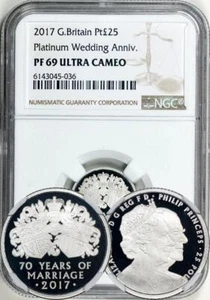 2017 Pt 25 Pounds 'The Platinum Wedding Anniversary' NGC PF-69 Ultra Cameo - Picture 1 of 1
