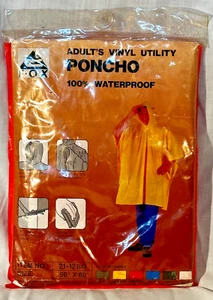Fox Erwachsene Vinyl Utility Poncho- orange- Kapuze- wasserdicht- Jagd Camping- neu aus altem Lagerbestand - Bild 1 von 4