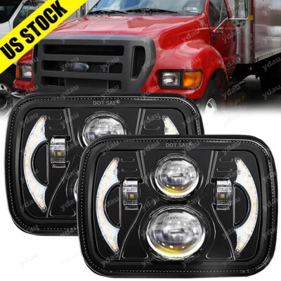 Par de faros LED DRL 5x7 7x6" para Ford F650 F750 F-250/350/450 Super Duty nuevos Foto 1 de 4