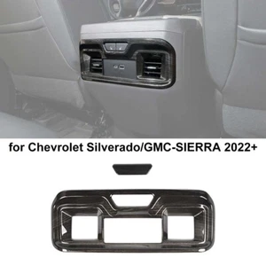 Black Wood Grain Armrest Rear Air Vent Cover Trim For Silverado/GMC SIERRA 2019+ - Picture 1 of 11