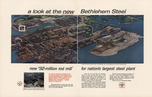 1967 Bethlehem Steel: Largest Steel Plant Vintage Print Ad - Picture 1 of 1