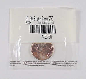 RARE 2001-D NY 50 State Comm 25C Uncirculated-60 ~ Excellent Coin for Anyone! - Picture 1 of 2