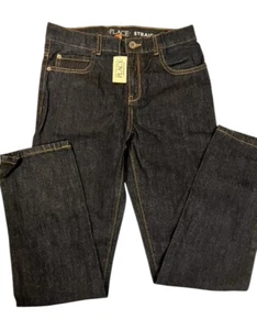 NWT Children's Place Boy's Straight Leg Jeans Adjustable Waist Blue Size 14 NEW - Picture 1 of 5
