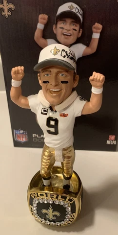 Drew Brees New Orleans Saints Championship Ring Bobblehead W/ Original Box! /360 Cover