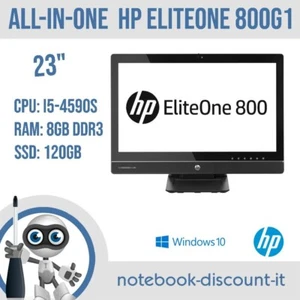 All in One HP ELITEONE 800G1 Cpu i5-4590s Ram 8gb DDR3 SSD 120bGB 23" GRADO B - Foto 1 di 6