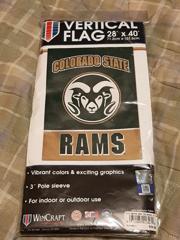 Colorado State Rams Banner / Vertical Flag 28 X 40 inch NEW INDOOR/OUTDOOR Cover
