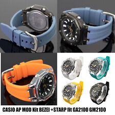 For Casio GA-2100 GA-2110 Transparent Case Bezel + AP Rubber Band Strap Mod Kit