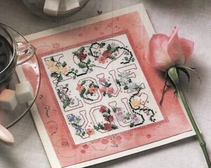 Vanessa Ann's "I LOVE YOU" SAMPLER Floral Single Cross Stitch Pattern - Bild 1 von 2