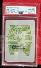 2022 panini playbook Patriots mac jones signature yellow printing plate 1/1