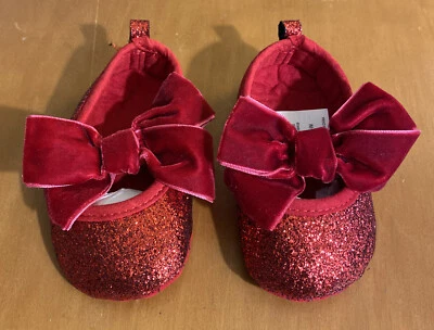 Target Ruby Red Glitter Slipper Shoes Baby Girl Size 6-9 Month  - Image 1 of 4