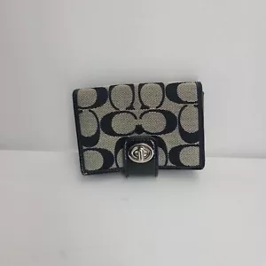 Coach Geldbörse Signature Jacquard Doppelfaltbar Twist Lock - Bild 1 von 4
