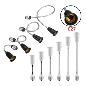 1x Light Socket E27 to E27 Lamp Holder Flexible 360° Rotating Flexible Gooseneck - Picture 1 of 14