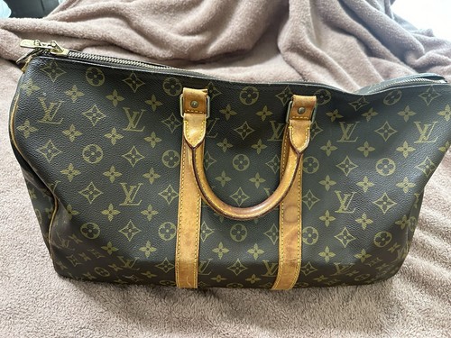 LOUIS VUITTON（LV） Louis Vuitton Keepall Boston Duffle 50 tela marrone