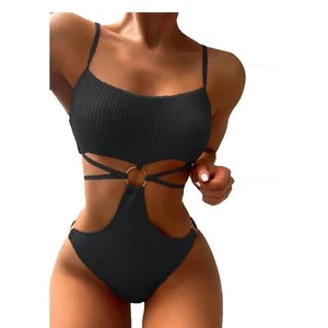 NWT: Ring Linked Cut-Out One Piece Swimsuit (L) - Picture 1 of 5