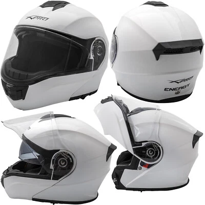 Casco Modular Touring Sport Homologado P/J Moto Pantalla Parasol Blanco - Imagen 1 de 4