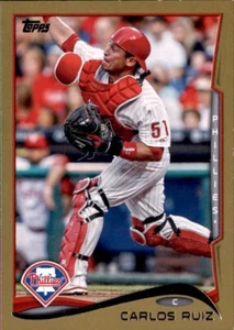 2014 Topps Carlos Ruiz #d/2014 oro inserto paralelo PWE Filis #182 - Imagen 1 de 2