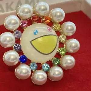 Takashi Murakam × iLiquem Collaboration Ring Perle Blume Japan Limitiert Neu - Bild 1 von 9