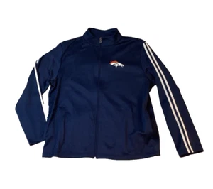 NFL Team Apparel Mens Size XL Denver Broncos Blue Zip Front Track Jacket - Picture 1 of 10