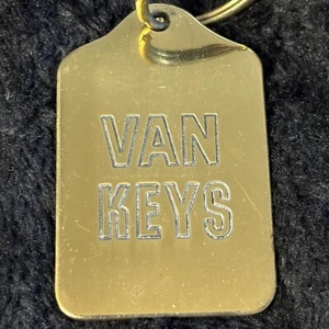 Vintage "VAN KEYS" Logo Solid Brass Keychain Key Ring Fob Classic Van Lexington - Picture 1 of 5