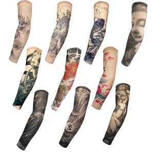 Fashion 10 Pcs Hot Tatoo Sleeves Temporary Tattoo Arm Stockings Sleevelet New - Picture 1 of 8