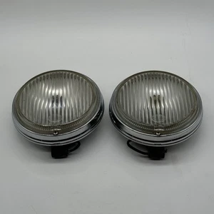 Hella 142 Fog Light Pair DRIVING LAMP Mercedes Benz TN6 Chrome w/ Clear Lens - Picture 1 of 17