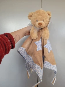 Baby Gund Cuddly Pals Bundle Blankie Lovey Orsacchiotto di Sicurezza Blu Bianco Stelle - Foto 1 di 7