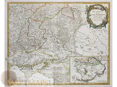 Russia Antique map with Ukraine, Crimean Peninsula & Black Sea region, Vaugondy - Image 1 of 4