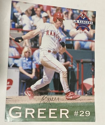 Rusty Greer Texas Rangers Autographed Photo 8.5x11 # 29 MLB - Image 1 of 3