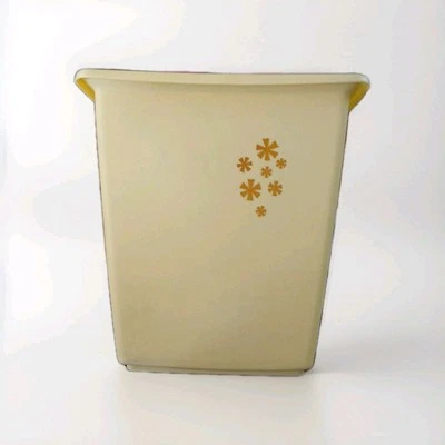 Canasta de basura vintage de 1970 Rubbermaid 2952 Starburst amarillo claro MCM Foto 1 de 4