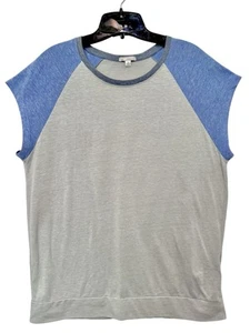 Gap Womens M Heather Blue & Gray Raglan Short Sleeve Soft Sporty Athleisure Top - Picture 1 of 12