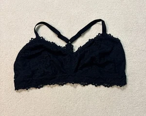 Auden Damen Übergröße 3X schwarz Spitze Triangel Bralette leicht gefüttert Neckholder hinten - Bild 1 von 6