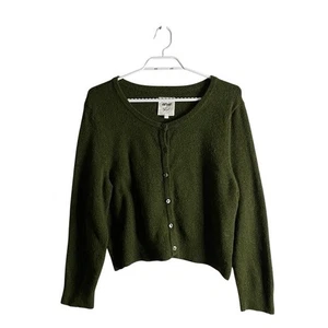 Aerie Women's Green Cropped Wool Knit Button-Down Sweater Cardigan - Bild 1 von 9