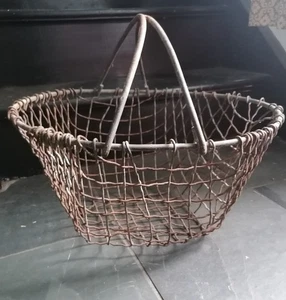 Vintage Original Wire Potato Basket Harvest Planter Garden Trug Display Used - Picture 1 of 23