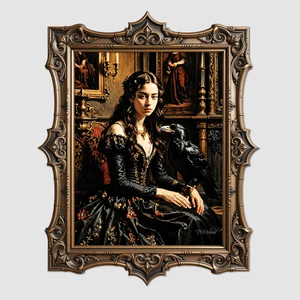 Moody Raven Signed Painting Print Dark Academia Victorian Gothic Wall Art Goth - Picture 1 of 35