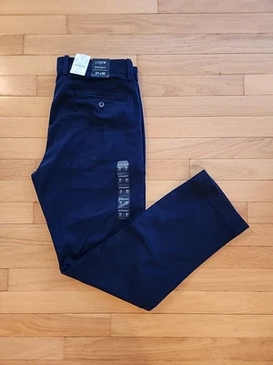 J. Crew Flex Pants Straight Leg Stretch Chino Navy Blue Mens 31x30 NWT - Image 1 of 4