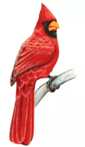 Handgezeichneter roter Kardinal Wildvogel Vögel gezählt Kreuzstichmuster Pixelkunst - Bild 1 von 4