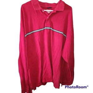 Wrangler Jeans Co Polo Shirt Mens 2XL Red Long Sleeve - Picture 1 of 3