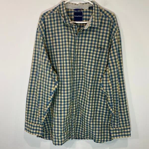 Tommy Bahama Hemd mit Knopfleiste Baumwolle Seidenmischung kariert XXL - Bild 1 von 5